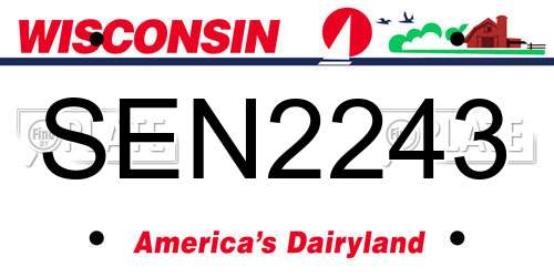 SEN2243 Wisconsin License Plate