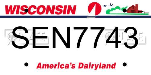 SEN7743 Wisconsin License Plate