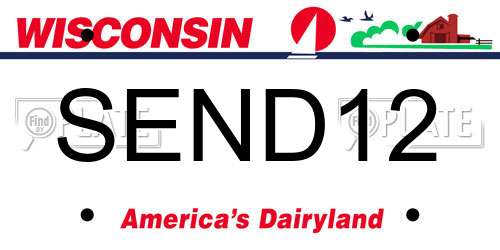 SEND12 Wisconsin License Plate
