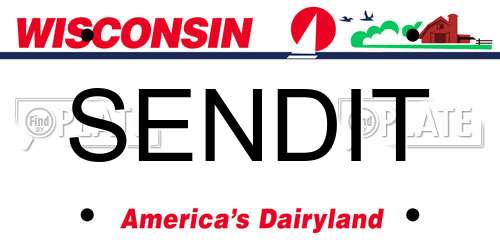 SENDIT Wisconsin License Plate