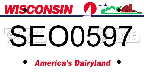 SEO0597 Wisconsin License Plate
