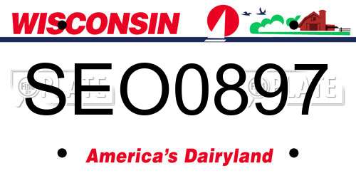 SEO0897 Wisconsin License Plate