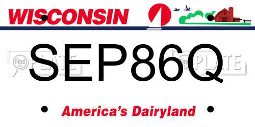 SEP86Q Wisconsin License Plate