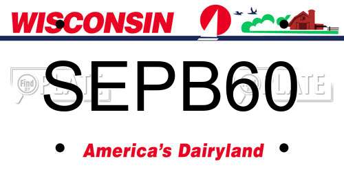 SEPB60 Wisconsin License Plate