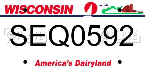 SEQ0592 Wisconsin License Plate