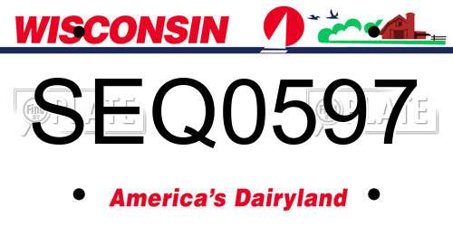SEQ0597 Wisconsin License Plate