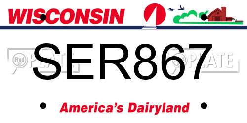 SER867 Wisconsin License Plate