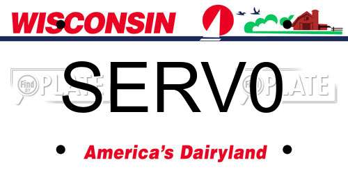 SERV0 Wisconsin License Plate