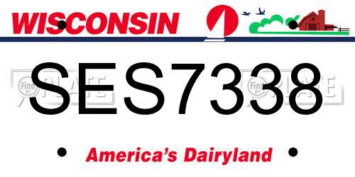 SES7338 Wisconsin License Plate