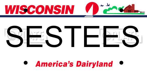 SESTEES Wisconsin License Plate