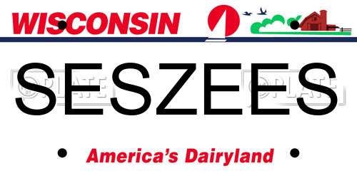 SESZEES Wisconsin License Plate