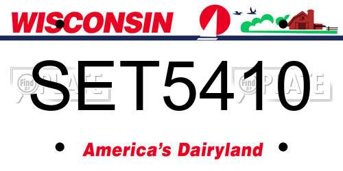 SET5410 Wisconsin License Plate