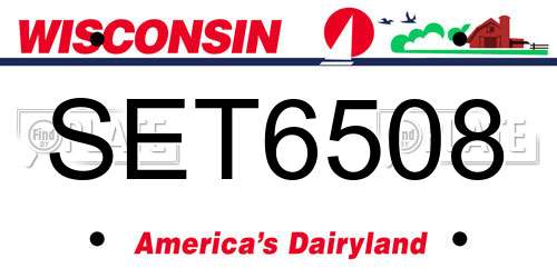 SET6508 Wisconsin License Plate