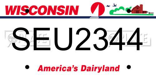 SEU2344 Wisconsin License Plate