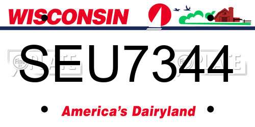 SEU7344 Wisconsin License Plate