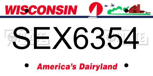 SEX6354 Wisconsin License Plate