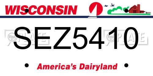 SEZ5410 Wisconsin License Plate