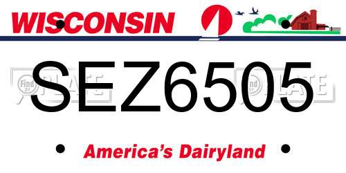 SEZ6505 Wisconsin License Plate