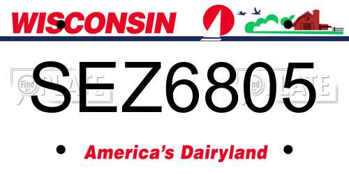 SEZ6805 Wisconsin License Plate