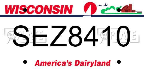 SEZ8410 Wisconsin License Plate