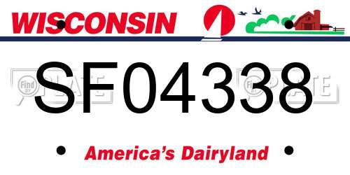 SF04338 Wisconsin License Plate