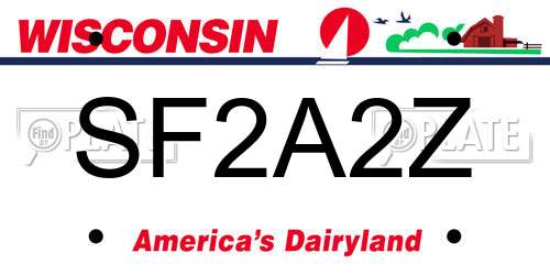 SF2A2Z Wisconsin License Plate
