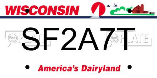SF2A7T Wisconsin License Plate