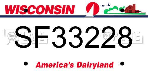 SF33228 Wisconsin License Plate