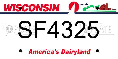 SF4325 Wisconsin License Plate