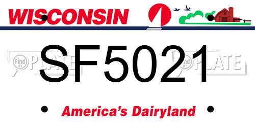 SF5021 Wisconsin License Plate