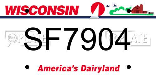 SF7904 Wisconsin License Plate