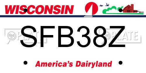 SFB38Z Wisconsin License Plate