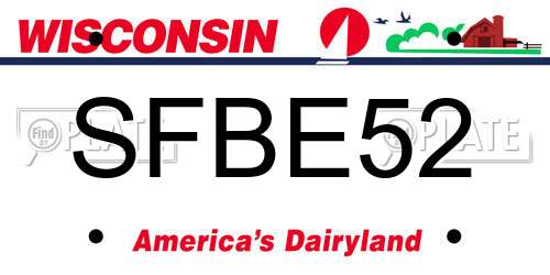 SFBE52 Wisconsin License Plate