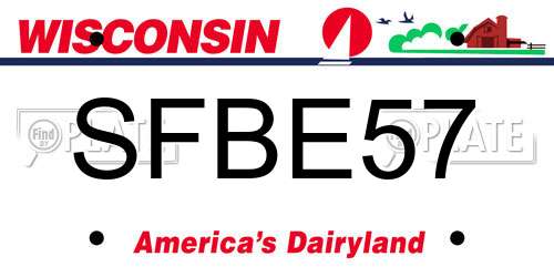 SFBE57 Wisconsin License Plate