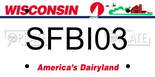 SFBI03 Wisconsin License Plate
