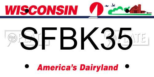 SFBK35 Wisconsin License Plate