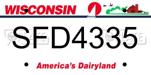 SFD4335 Wisconsin License Plate