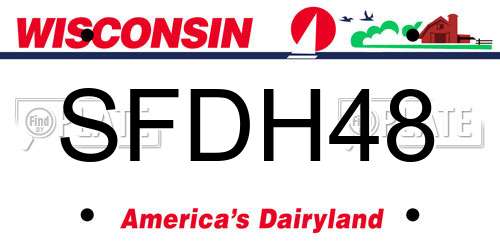 SFDH48 Wisconsin License Plate