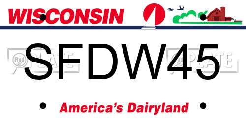 SFDW45 Wisconsin License Plate