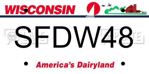 SFDW48 Wisconsin License Plate