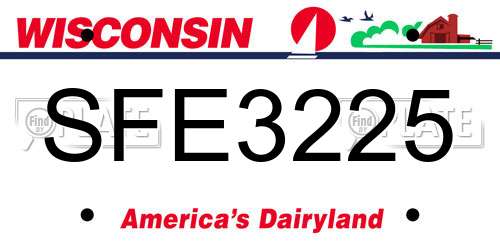 SFE3225 Wisconsin License Plate