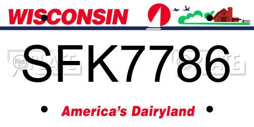 SFK7786 Wisconsin License Plate