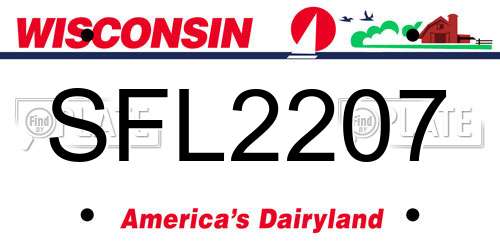SFL2207 Wisconsin License Plate