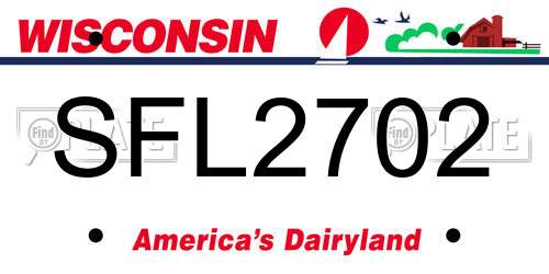 SFL2702 Wisconsin License Plate