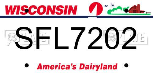 SFL7202 Wisconsin License Plate