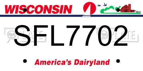 SFL7702 Wisconsin License Plate