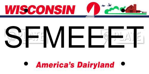 SFMEEET Wisconsin License Plate