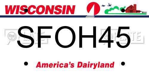 SFOH45 Wisconsin License Plate