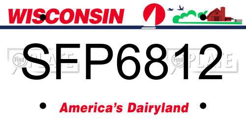 SFP6812 Wisconsin License Plate
