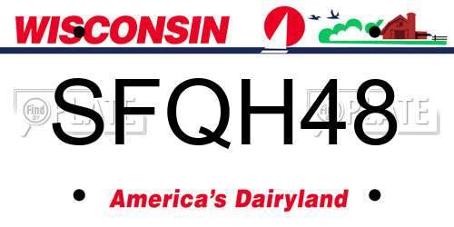 SFQH48 Wisconsin License Plate